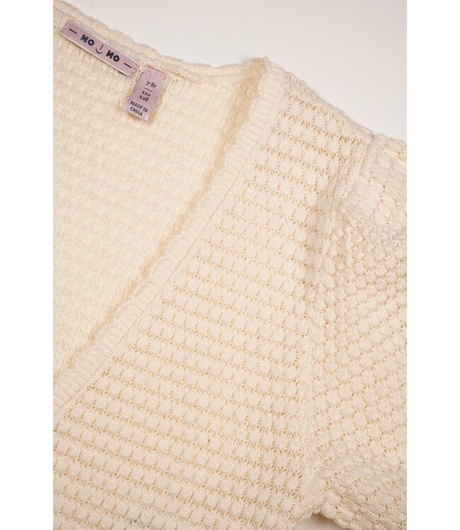 NoNo Zomer bolero meisjes Ivoor wit - ajour gebreid - Azra