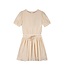 NoNo Zomer jurk meisjes Licht goud - plissee - AOP - korte mouw - Merel