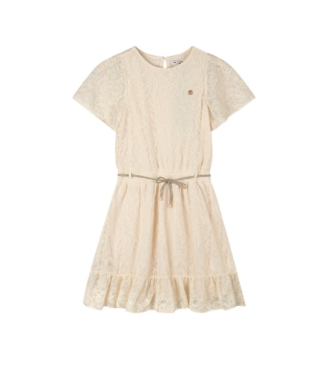 NoNo Zomer jurk meisjes Ivoor wit - embroidery mesh - Mireal