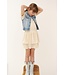 NoNo Zomer t-shirt meisjes Ivoor wit - rib jersey - lurex - korte mouw - Kyoto