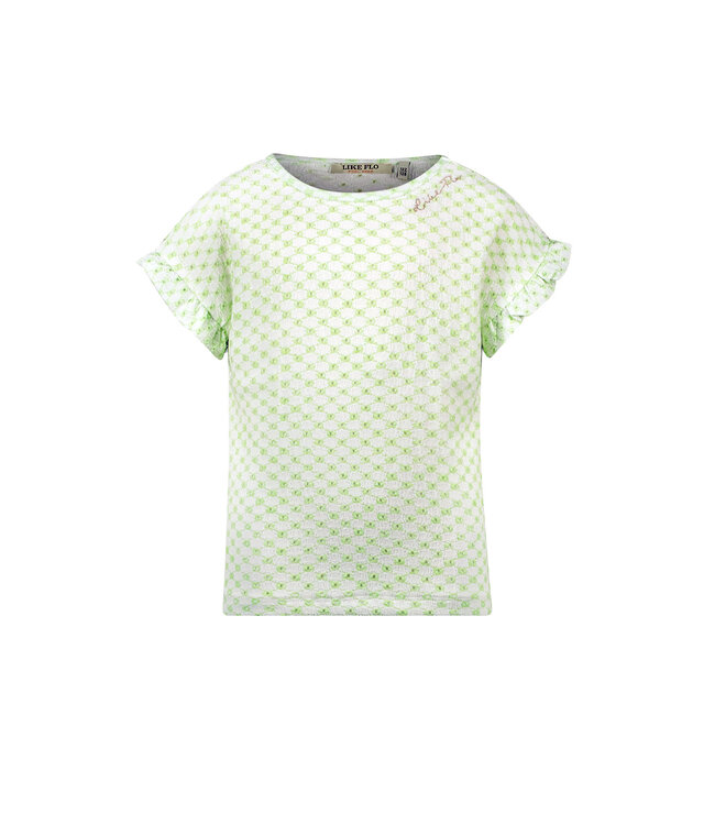 Like Flo Zomer shirt meisjes Mint groen - ruffel mouw