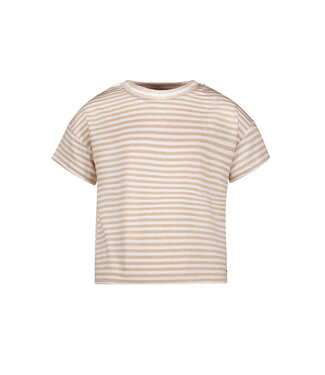 Like Flo Zomer shirt meisjes Beige - lurex strepen