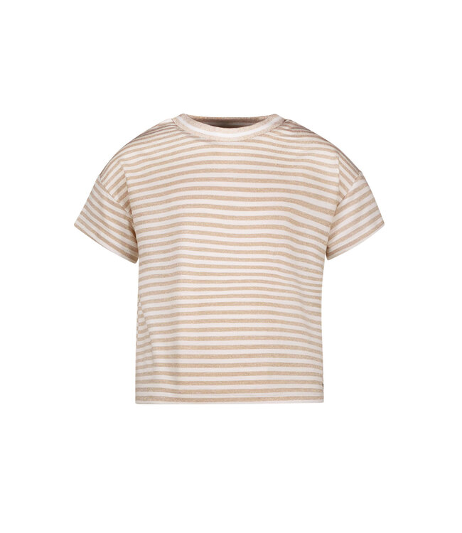 Like Flo Zomer shirt meisjes Beige - lurex strepen