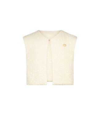 Le Chic Zomer gilet meisjes Ivoor wit - pailletten - Eloise