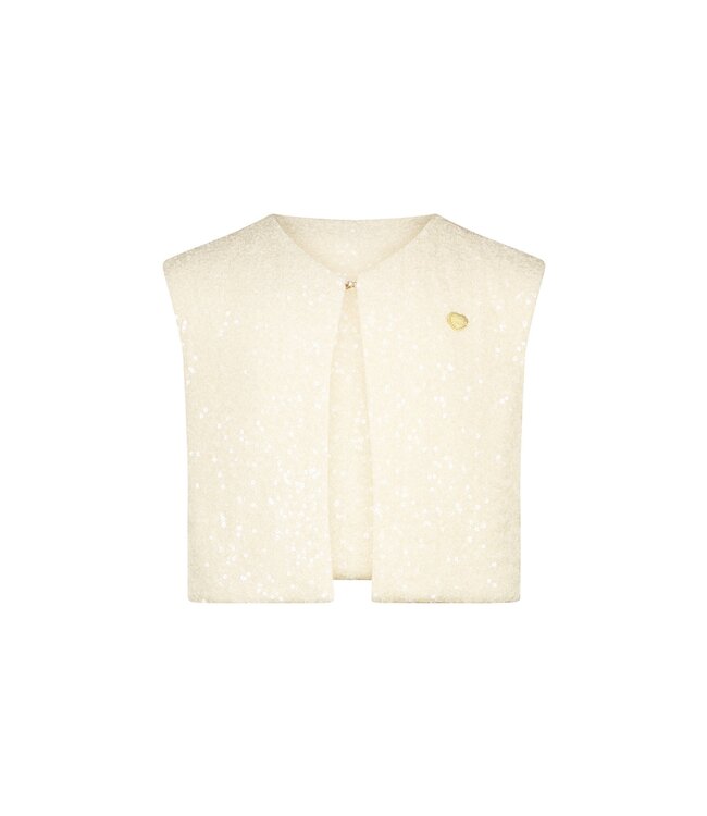 Le Chic Zomer gilet meisjes Ivoor wit - pailletten - Eloise