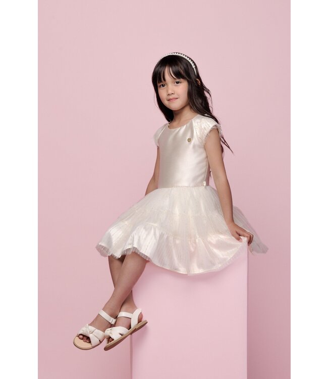Le Chic Zomer jurk meisjes Goud - tule - Sosummer