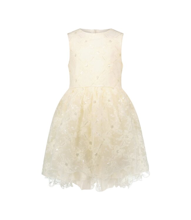 Le Chic Zomer jurk meisjes Off wit - tule bloemen - Symro