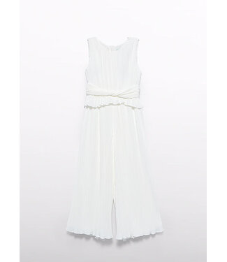 Abel & Lula Zomer jumpsuit geplooid meisjes - creme wit