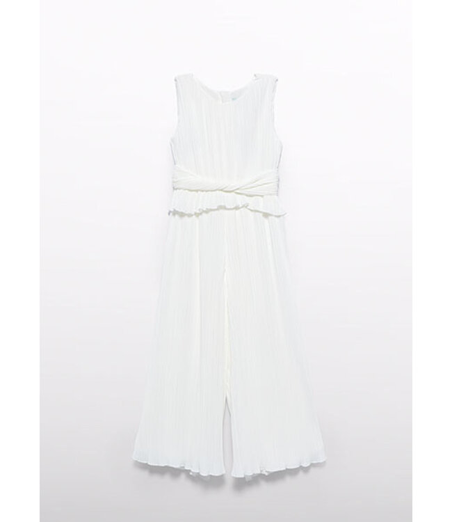 Abel & Lula Zomer jumpsuit geplooid meisjes - creme wit