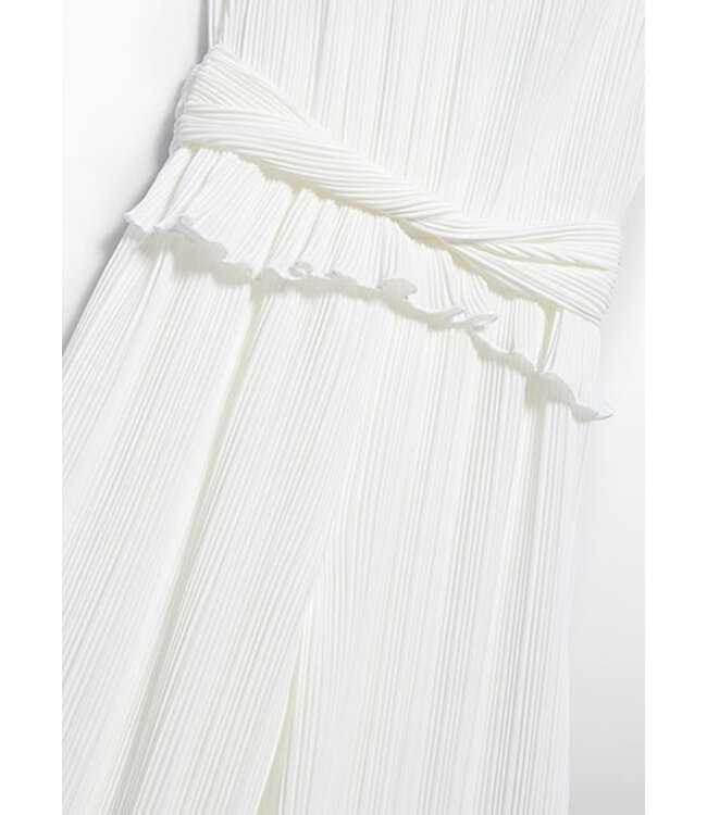 Abel & Lula Zomer jumpsuit geplooid meisjes - creme wit