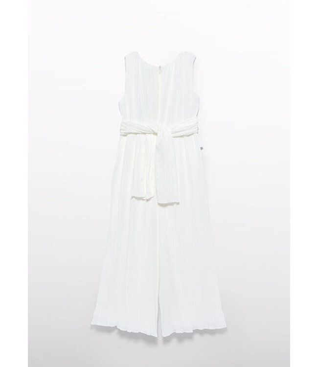 Abel & Lula Zomer jumpsuit geplooid meisjes - creme wit