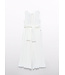 Abel & Lula Zomer jumpsuit geplooid meisjes - creme wit