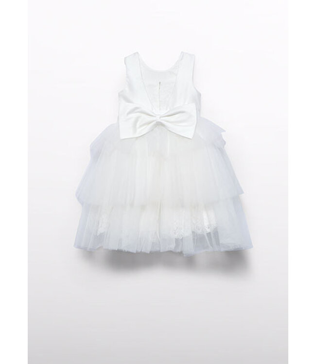 Abel & Lula Zomer jurk tule peplum meisjes - creme wit