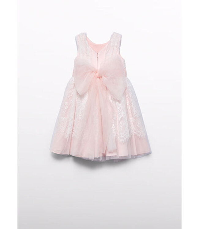 Abel & Lula Zomer jurk kant meisjes - peony roze