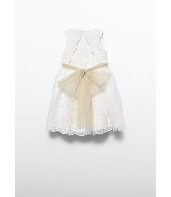 Abel & Lula Zomer jurk embroidery meisjes - creme wit