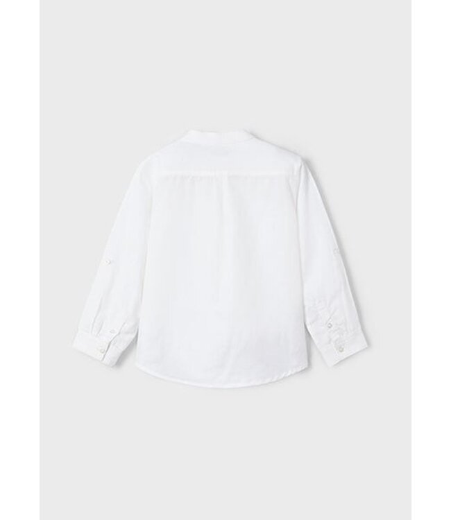 Mayoral Zomer polo shirt L/S mao kraag jongens - wit