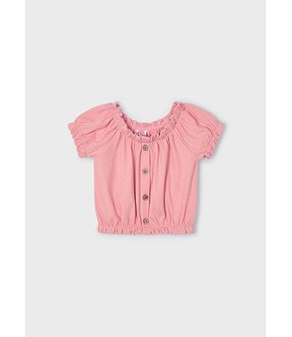 Mayoral Zomer t-shirt S/S meisjes - zalm roze