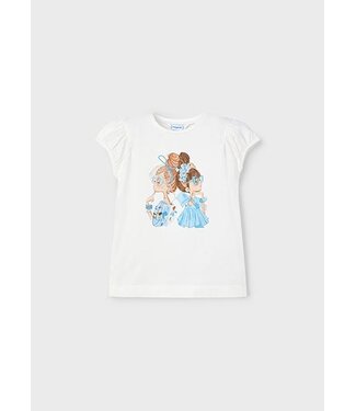 Mayoral Zomer t-shirt S/S pop meisjes - natural wit