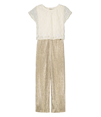 Like Flo Zomer jumpsuit meisjes Off wit - kant en plisse