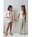 Like Flo Zomer jumpsuit meisjes Off wit - kant en plisse