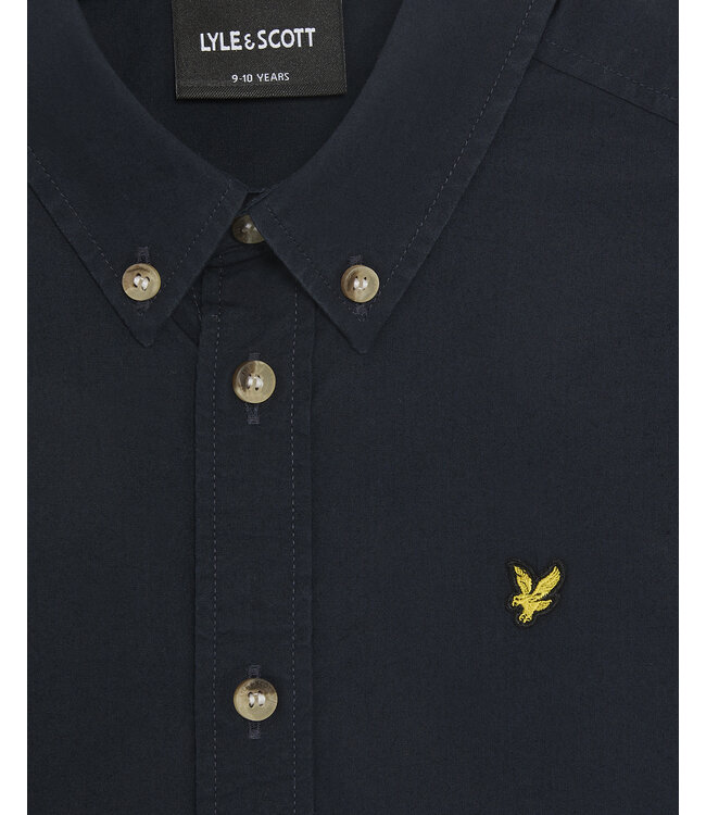 Lyle & Scott zomer blouse jongens - Navy blauw - Poplin