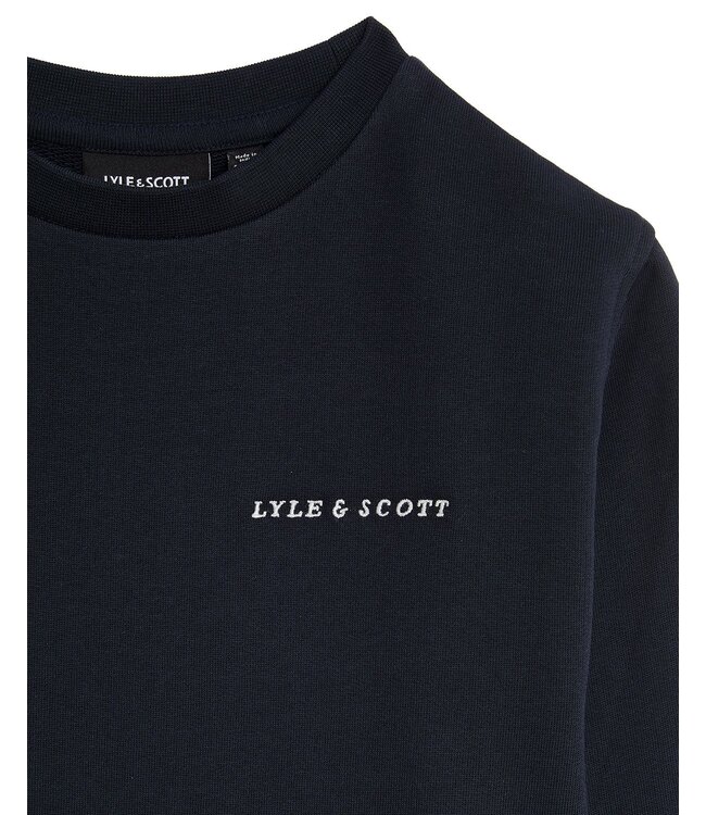 Lyle & Scott winter sweater jongens - Navy blauw - Script