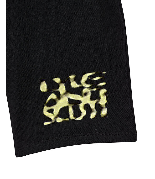 Lyle & Scott zomer sweat short jongens - Jet zwart - Formation Blur Graphic