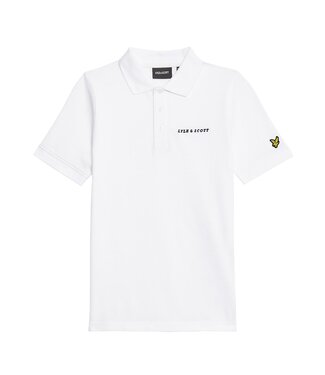 Lyle & Scott zomer polo shirt jongens - wit - Script embroidery