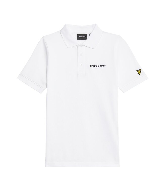 Lyle & Scott zomer polo shirt jongens - wit - Script embroidery