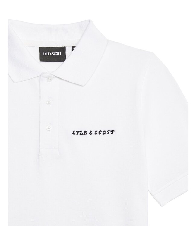 Lyle & Scott zomer polo shirt jongens - wit - Script embroidery