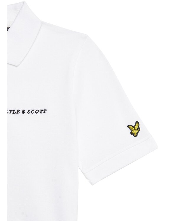 Lyle & Scott zomer polo shirt jongens - wit - Script embroidery