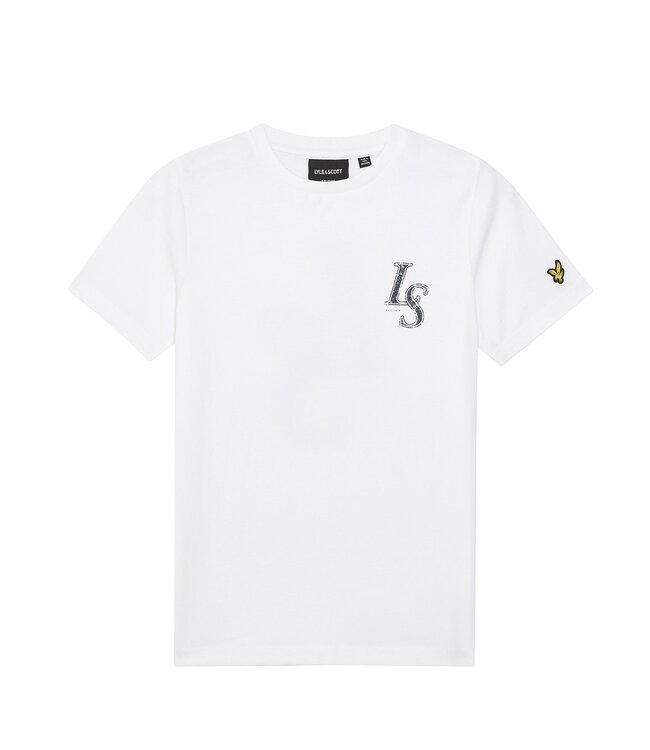 Lyle & Scott zomer t-shirt jongens - wit - Monogram print