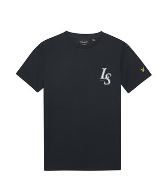 Lyle & Scott zomer t-shirt jongens - Navy blauw - Monogram print