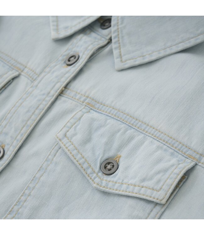 Indian Blue Jeans Zomer crop top meisjes - blauw - bleached denim