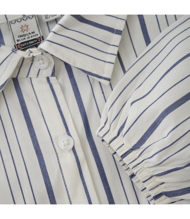 Indian Blue Jeans Zomer shirt L/S meisjes - navy blauw - gestreept