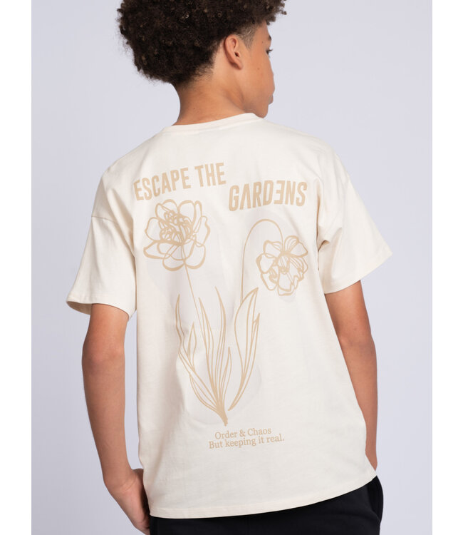 Nik&Nik zomer oversized t-shirt jongens - off wit - Bloom