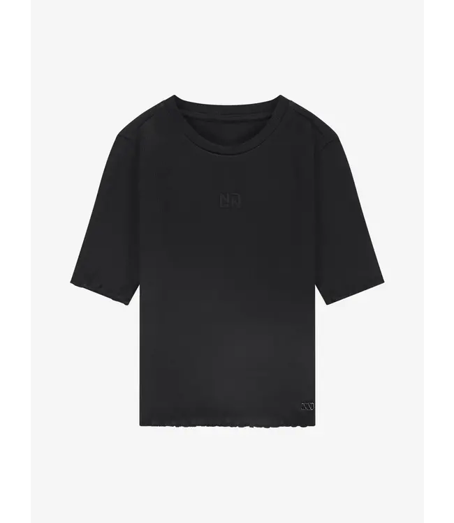 Nik&Nik zomer rib top meisjes - zwart - Sylvia