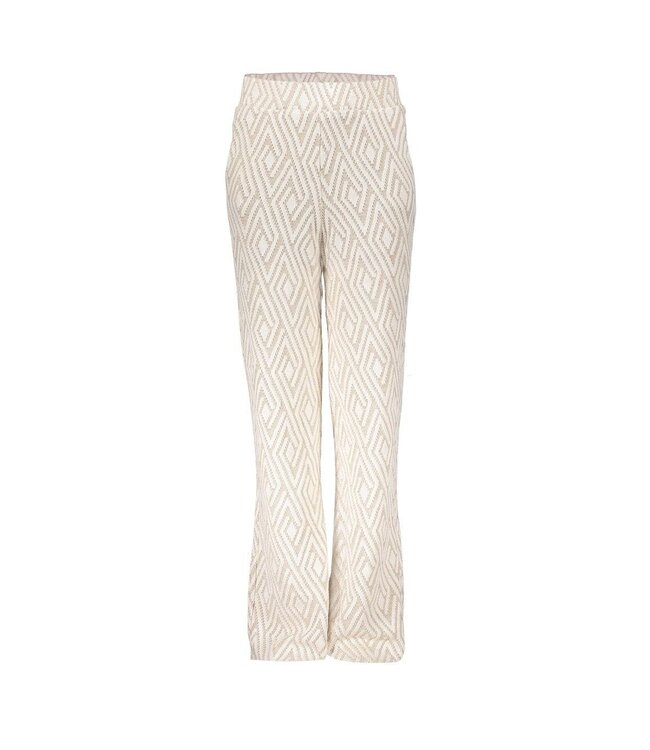 Geisha zomer broek meisjes - jacquard - zand / off wit