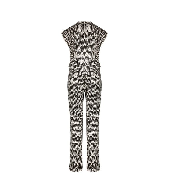 Geisha zomer jumpsuit meisjes - AOP - zwart / off wit