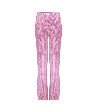 Geisha zomer broek meisjes - wide - AOP - cassis / off white