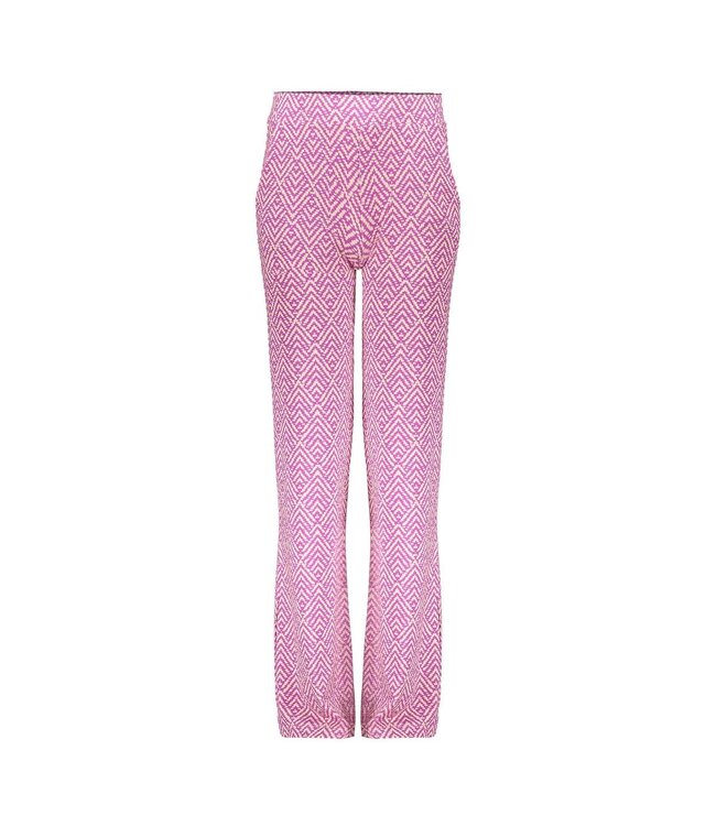 Geisha zomer broek meisjes - wide - AOP - cassis / off white