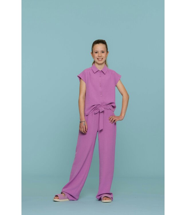 Geisha zomer broek meisjes - crinckle - lavendel