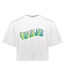 Geisha zomer t-shirt meisjes - festival life - off wit / aqua / lime