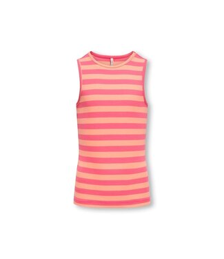 Kids ONLY zomer top meisjes - rib gestreept - zalm roze - Kogkenya