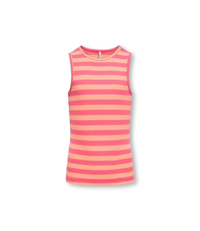 Kids ONLY zomer top meisjes - rib gestreept - zalm roze - Kogkenya