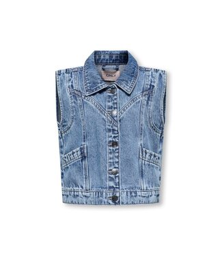 Kids ONLY zomer jeans gilet meisjes - medium blauw denim - Kogkennedy
