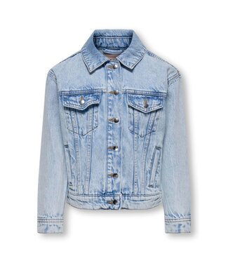 Kids ONLY zomer spijkerjas meisjes - oversized fit - licht blauw denim - Kogbelieve