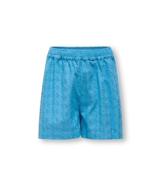 Kids ONLY zomer short meisjes - embroidery - blauw - Kogmargot