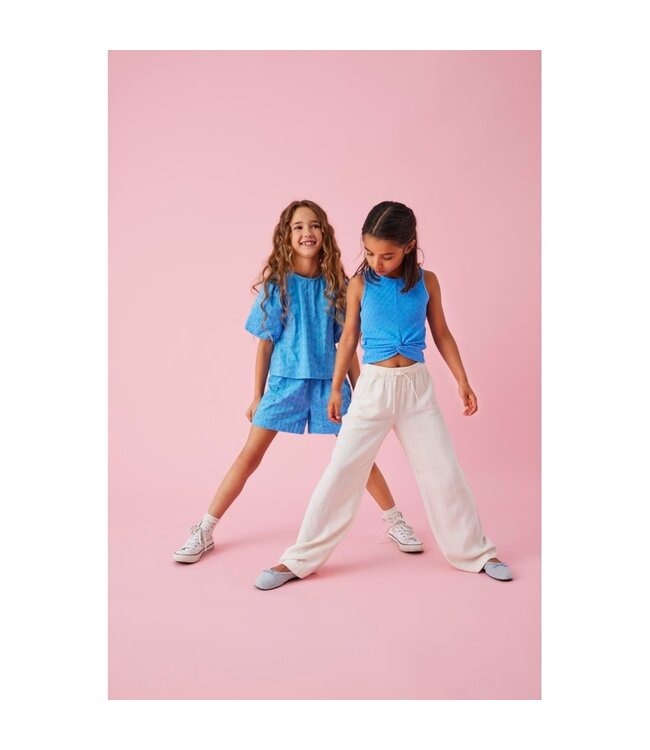 Kids ONLY zomer short meisjes - embroidery - blauw - Kogmargot