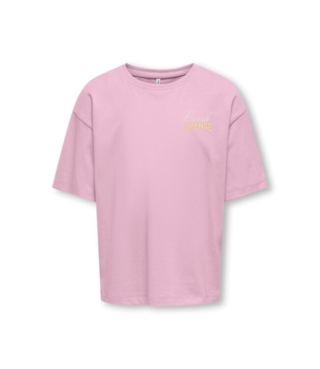Kids ONLY zomer t-shirt S/S meisjes - loose fit - roze - Koghelen
